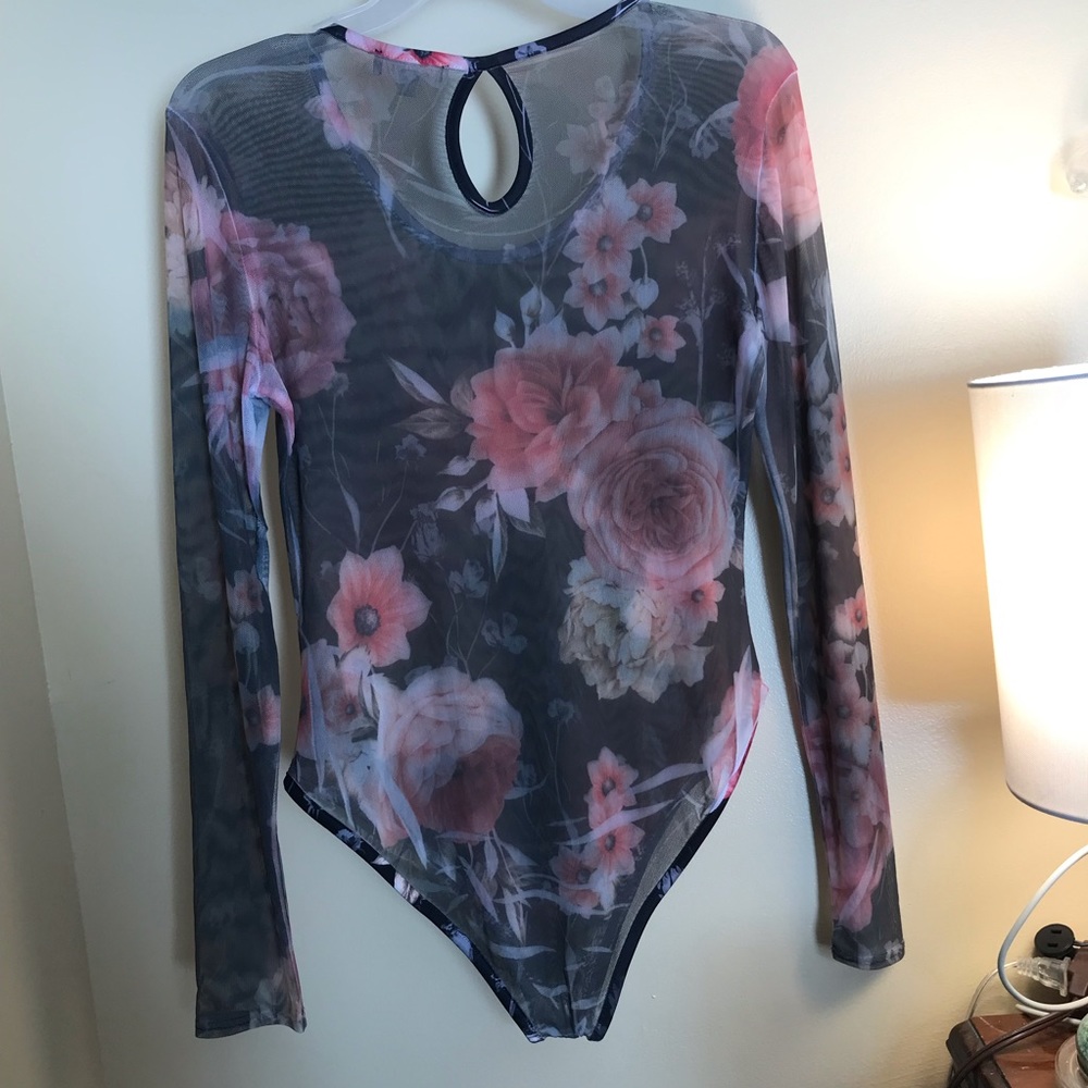 Love J sheer floral print long sleeve bodysuit - Picture 8 of 10